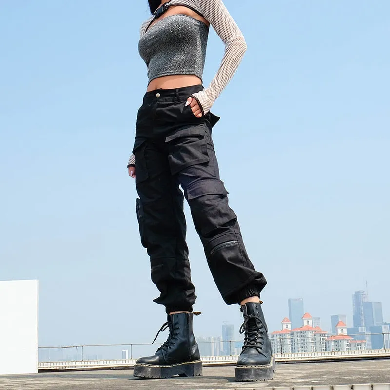 Multi-Pocket High Waist Cargo Pants