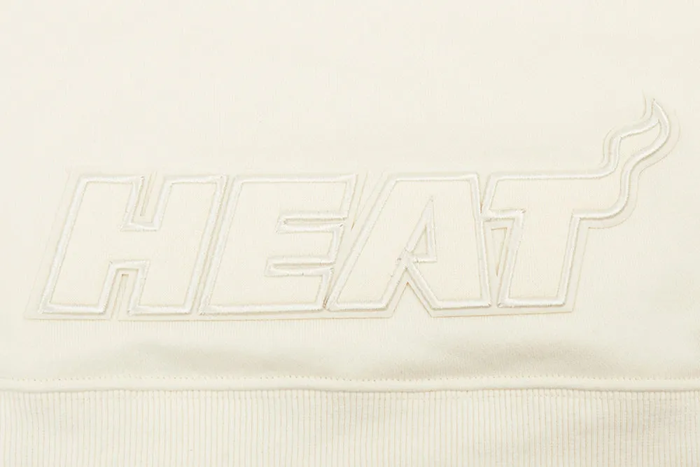 NBA MIAMI HEAT NEUTRAL WOMEN'S CROPPED PO HOODIE (EGGSHELL)