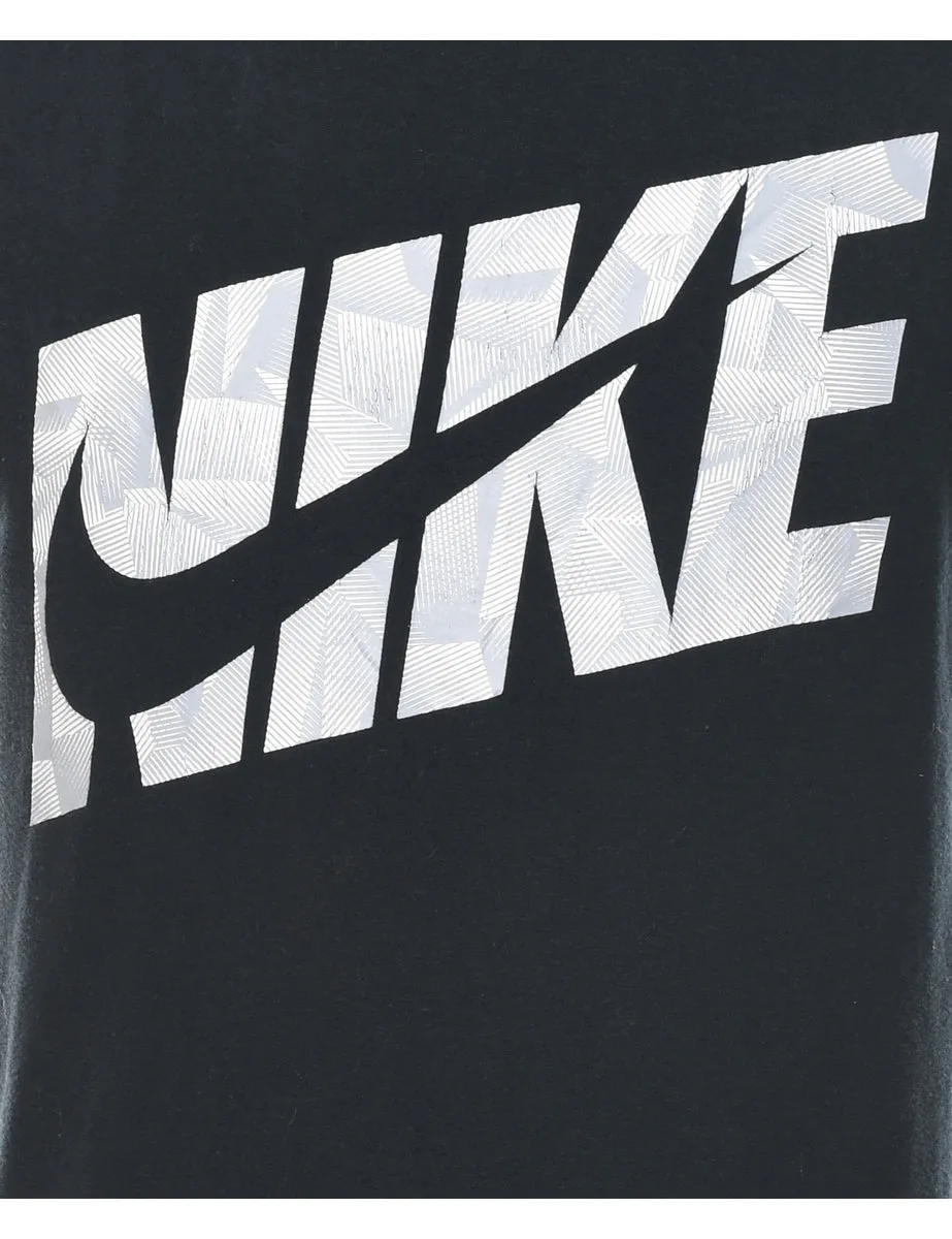 Nike Black & White Printed T-shirt - M