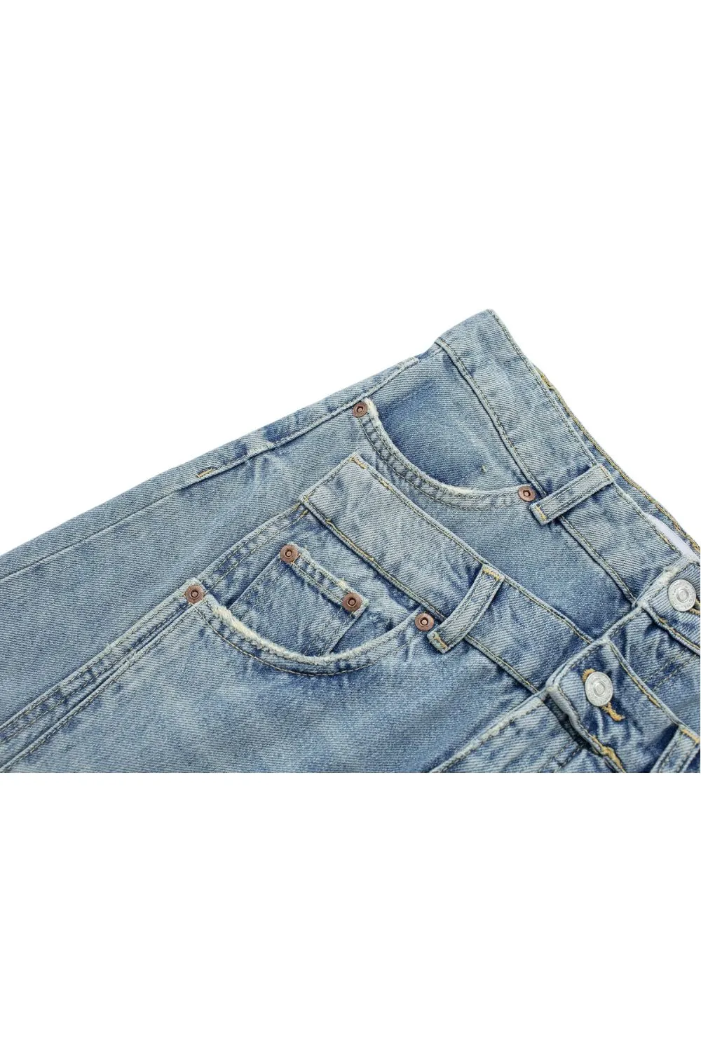 ‘Nora’ High-Low Double Waist Jeans