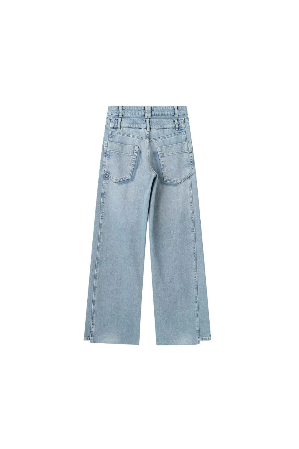 ‘Nora’ High-Low Double Waist Jeans