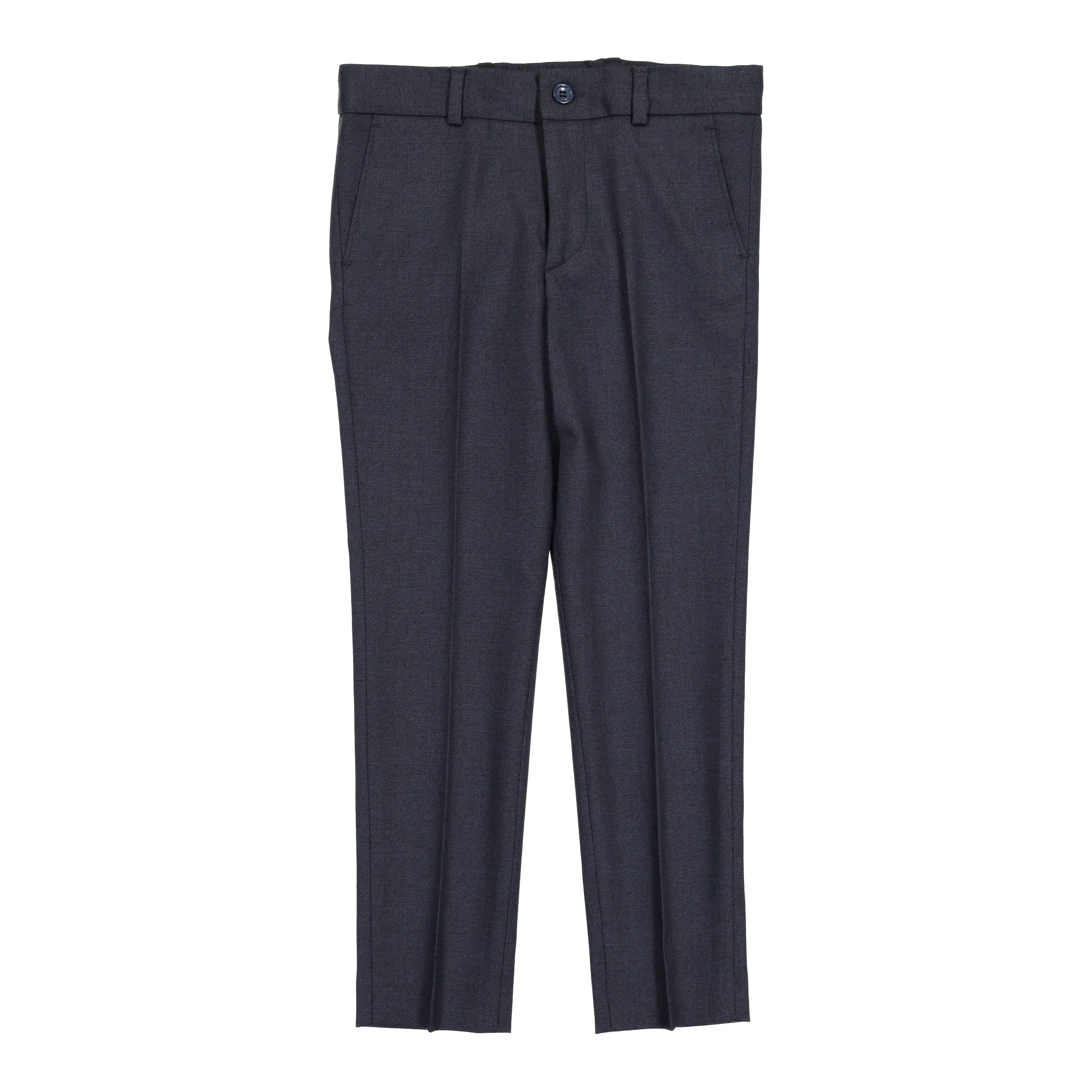 NOVE NAVY SLIM WOOL PANTS