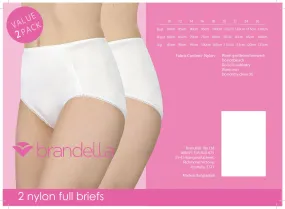 Nylon Full Brief, 2 Pair Pack - Skin J0932P