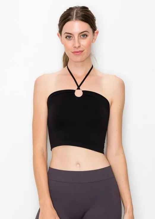 O-Ring Halter Cropped Top - Clearance FINAL SALE