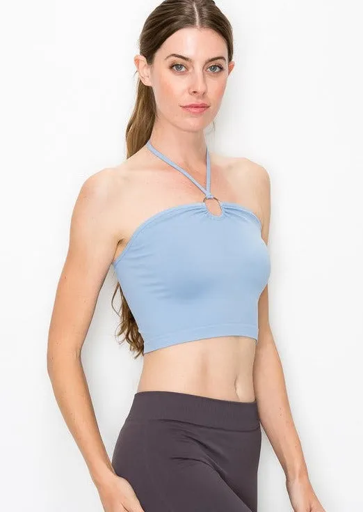 O-Ring Halter Cropped Top - Clearance FINAL SALE