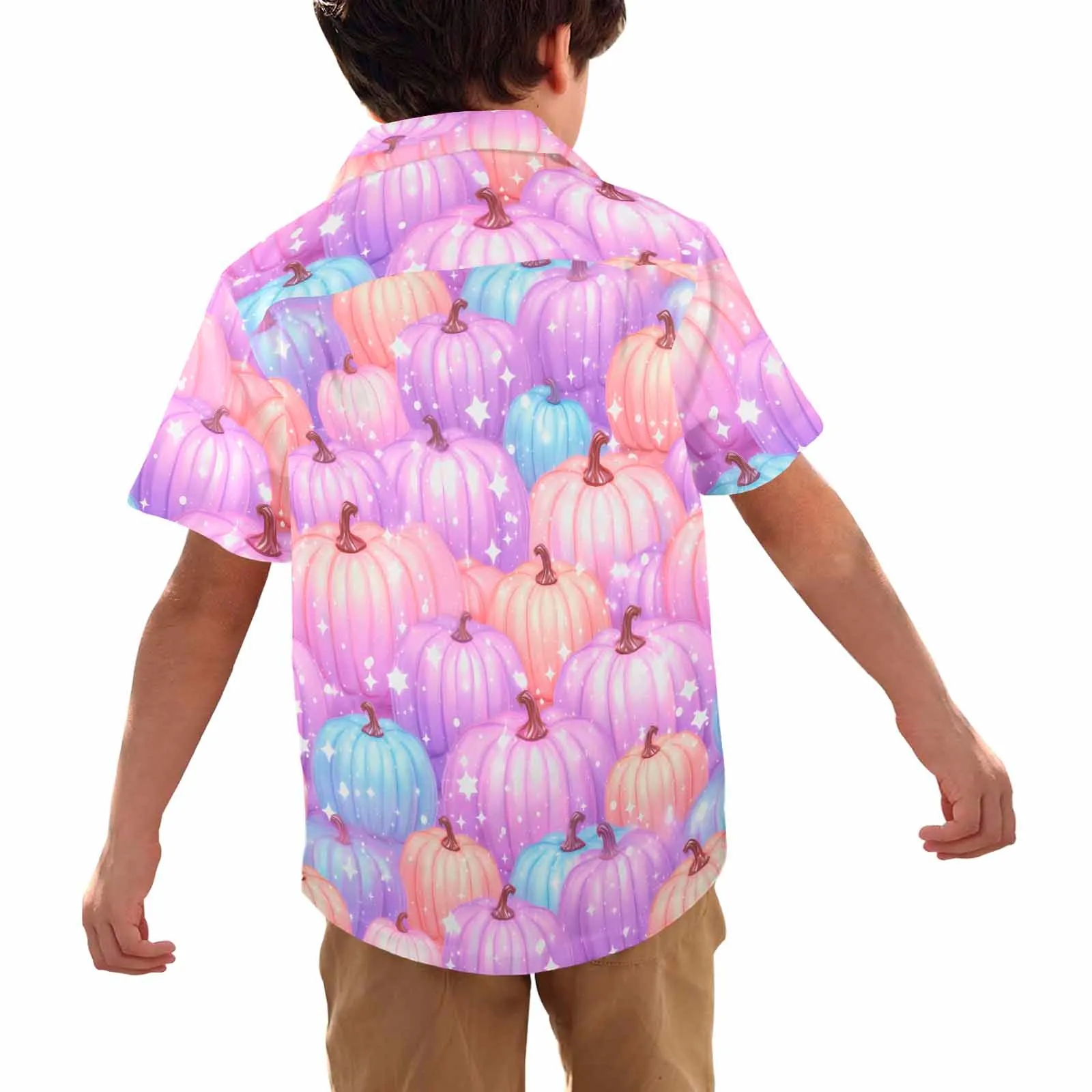 Pastel Pumpkin  Little Boys Hawaiian Shirt