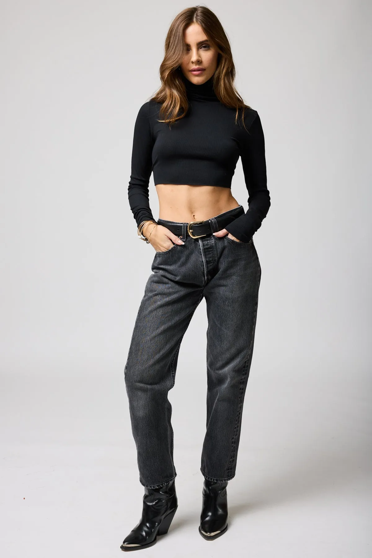 RIB TURTLENECK CROP