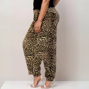 ROCKTHOSECURVES LEOPARD PRINT HIGH WAIST HAREM PANTS