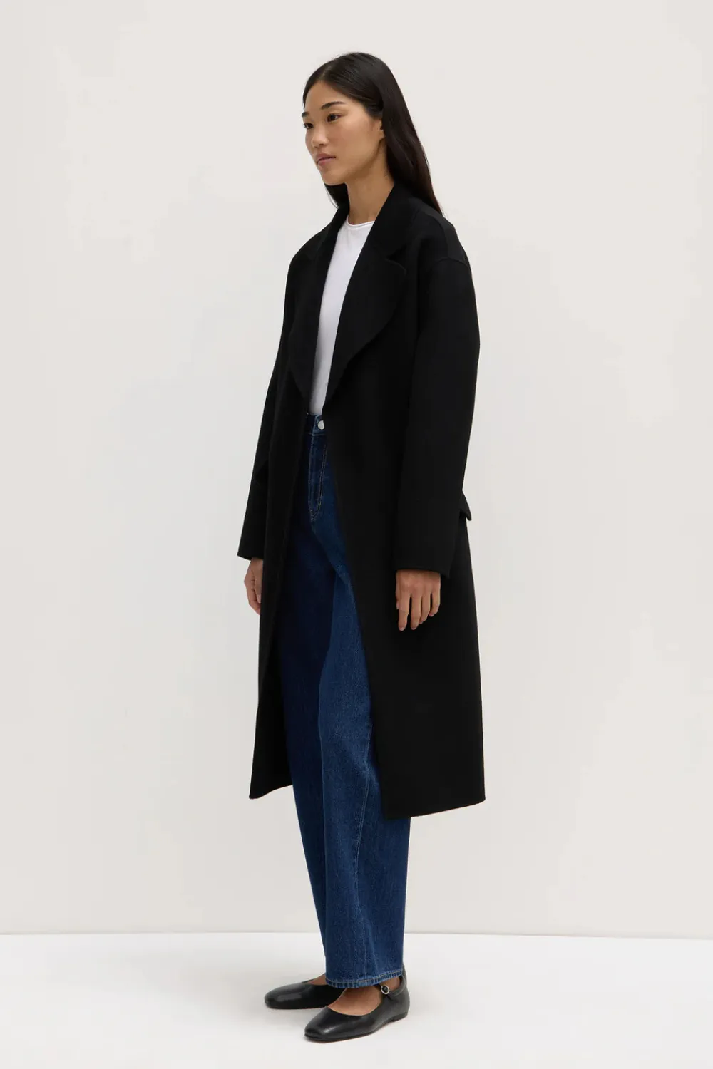 Sadie Single Breasted Wool Coat | Black