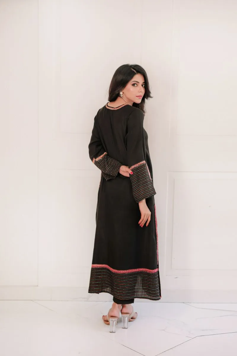 Shehrnaz - SHK-1422 - black - wool - 2 Piece