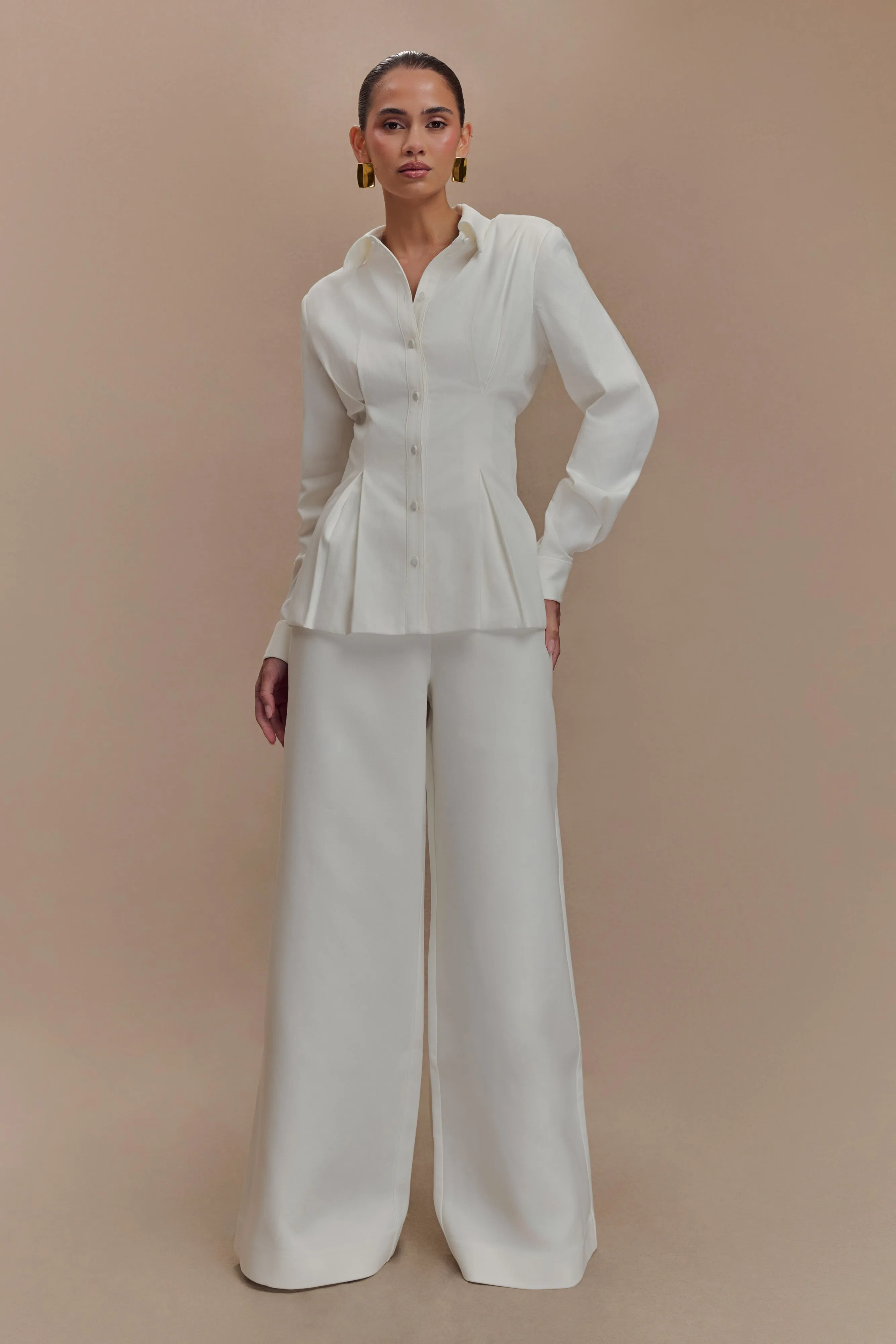 Silas High Waist Pants - White