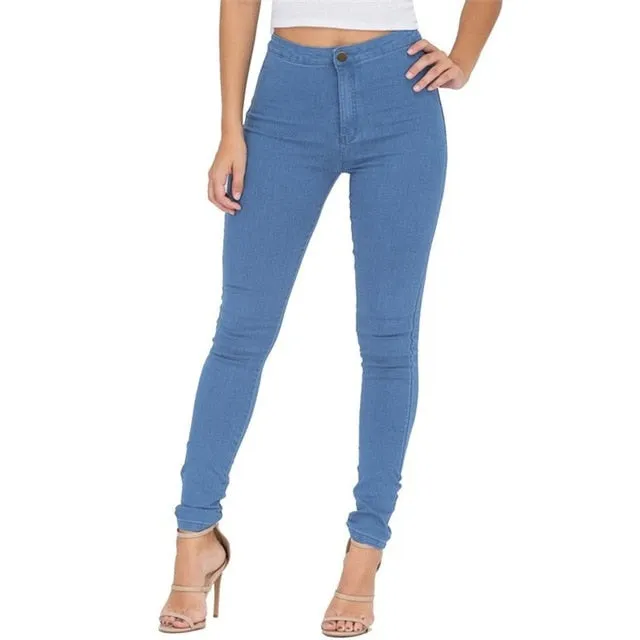 Skinny High Waist Jeans Woman Pants Stretch  Jeans