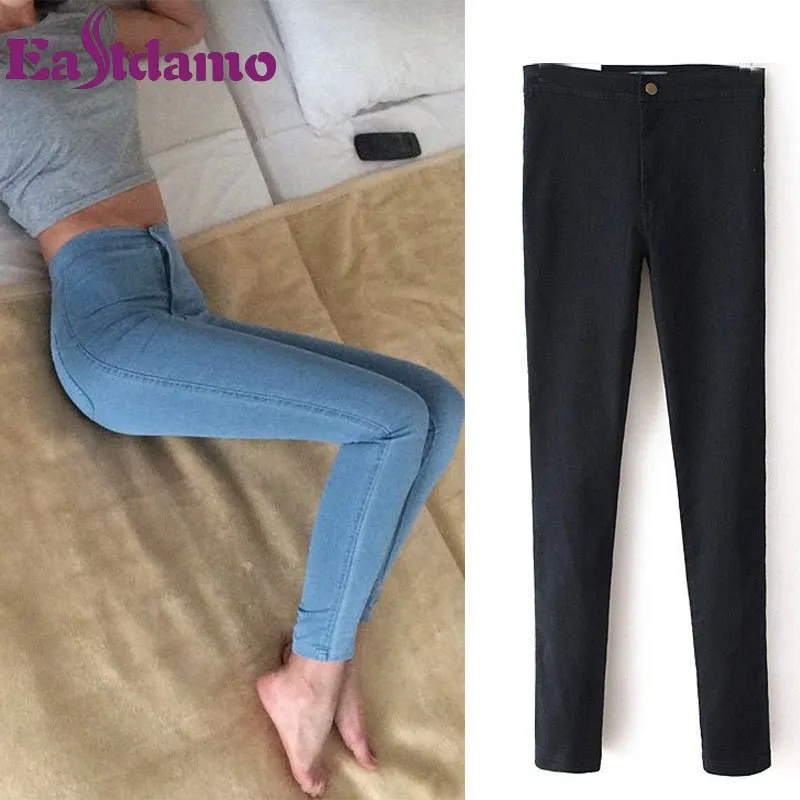 Skinny High Waist Jeans Woman Pants Stretch  Jeans