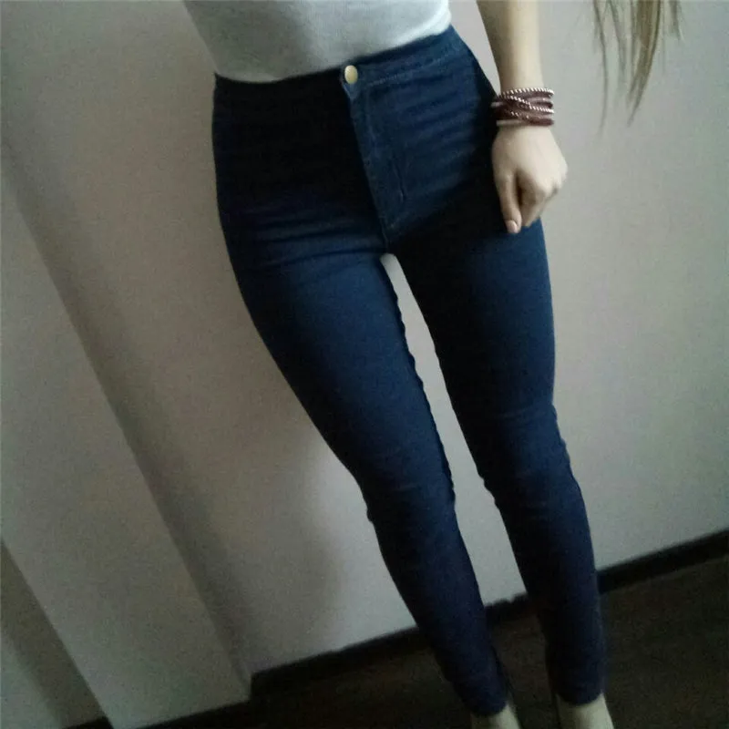 Skinny High Waist Jeans Woman Pants Stretch  Jeans