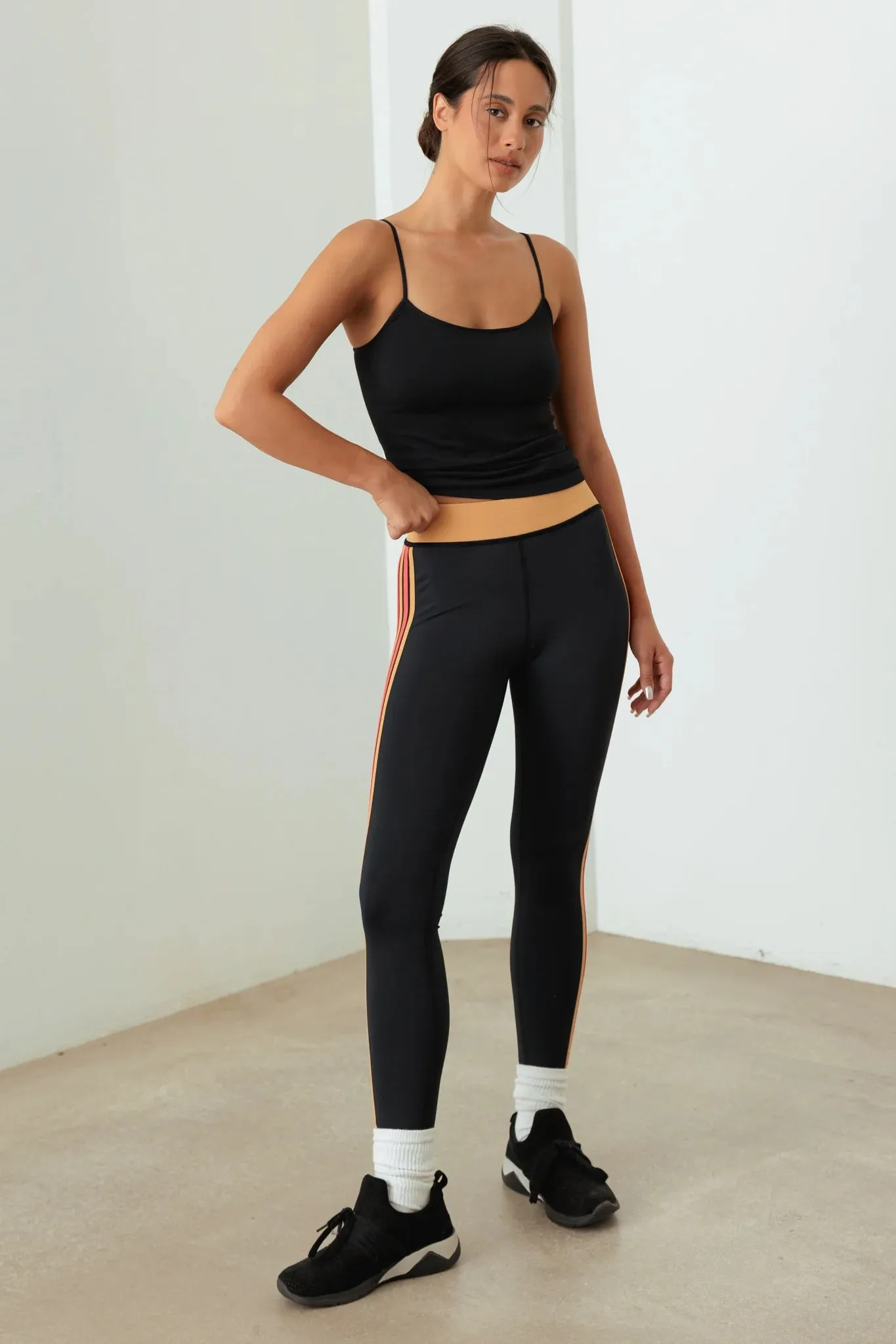 Sleek Vibrant Side Stripes High-Waist Legging