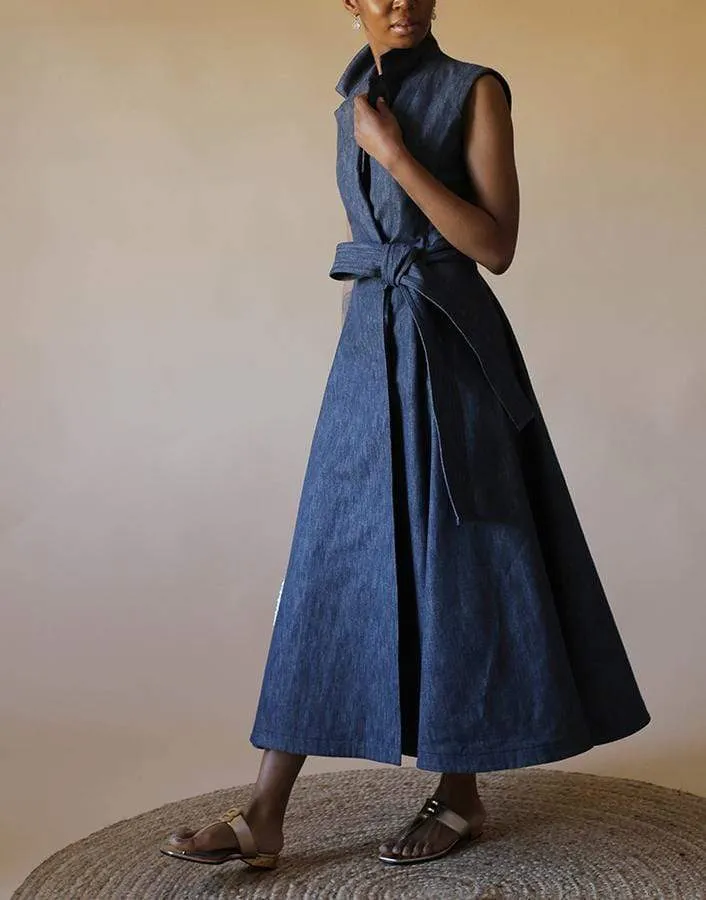 Sleeveless Denim Coat Dress