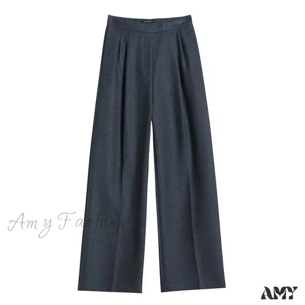 Slim High Waist Casual Solid Color Loose Chic Pants