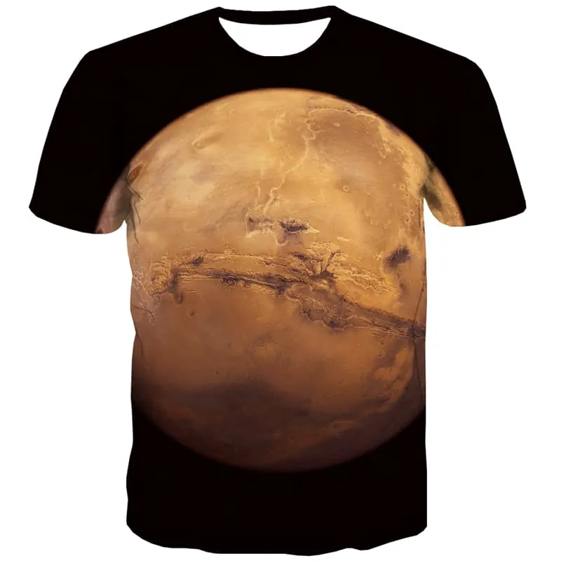 Space T shirts Men Mars Tshirt Anime Nebula Tshirts Novelty Black T-shirts Graphic