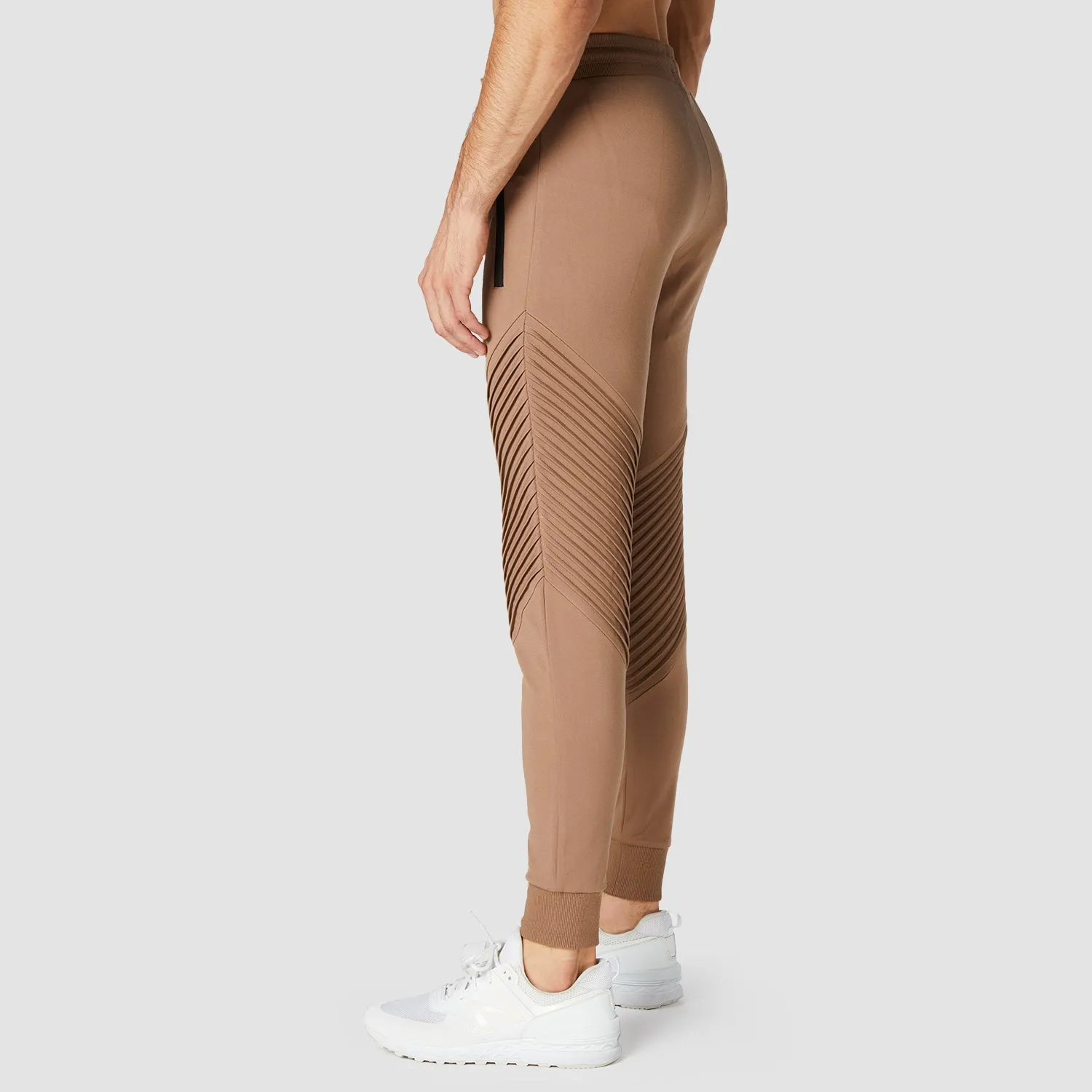 Statement Ribbed Joggers- Deep Taupe