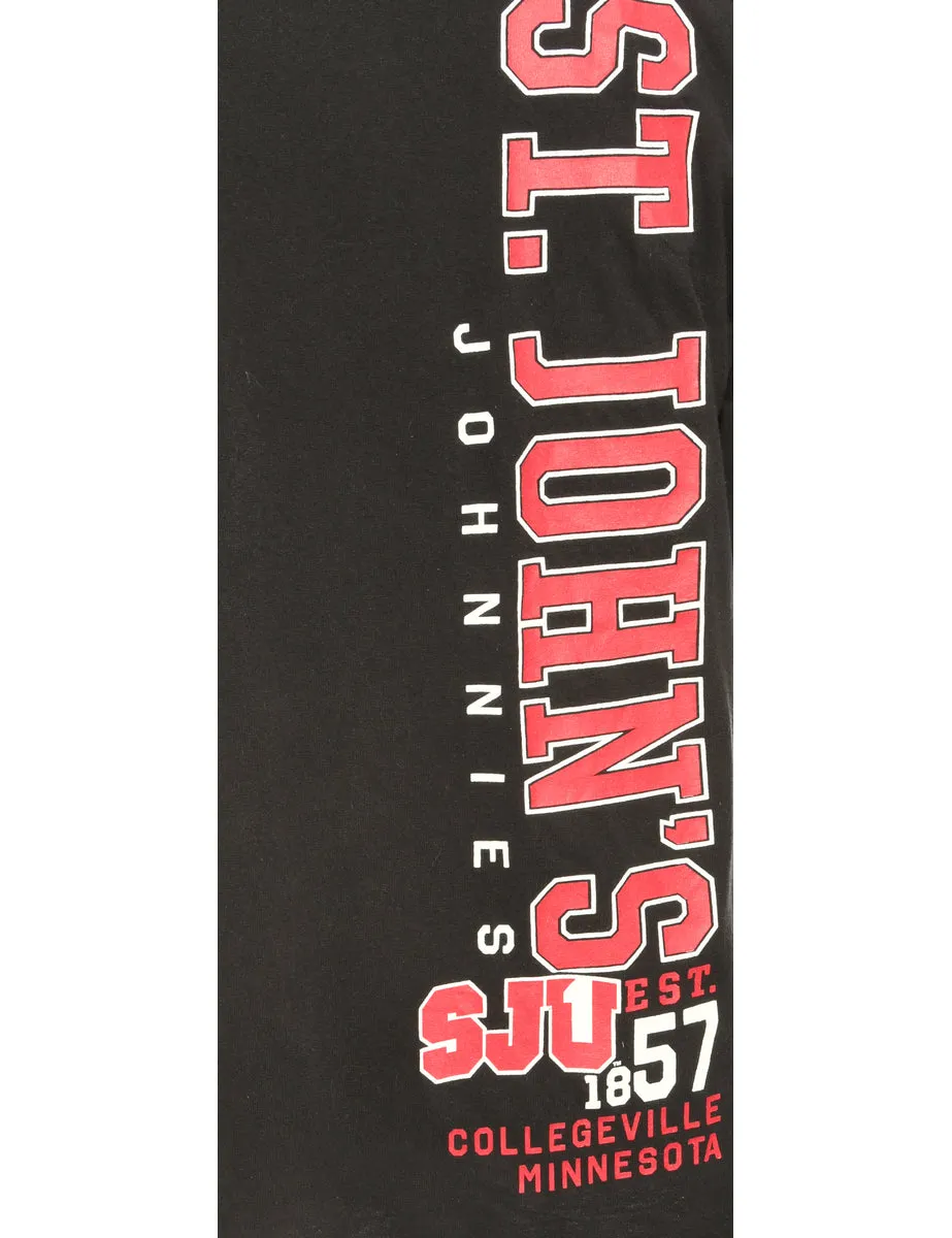 St.John University Black Printed T-shirt - L