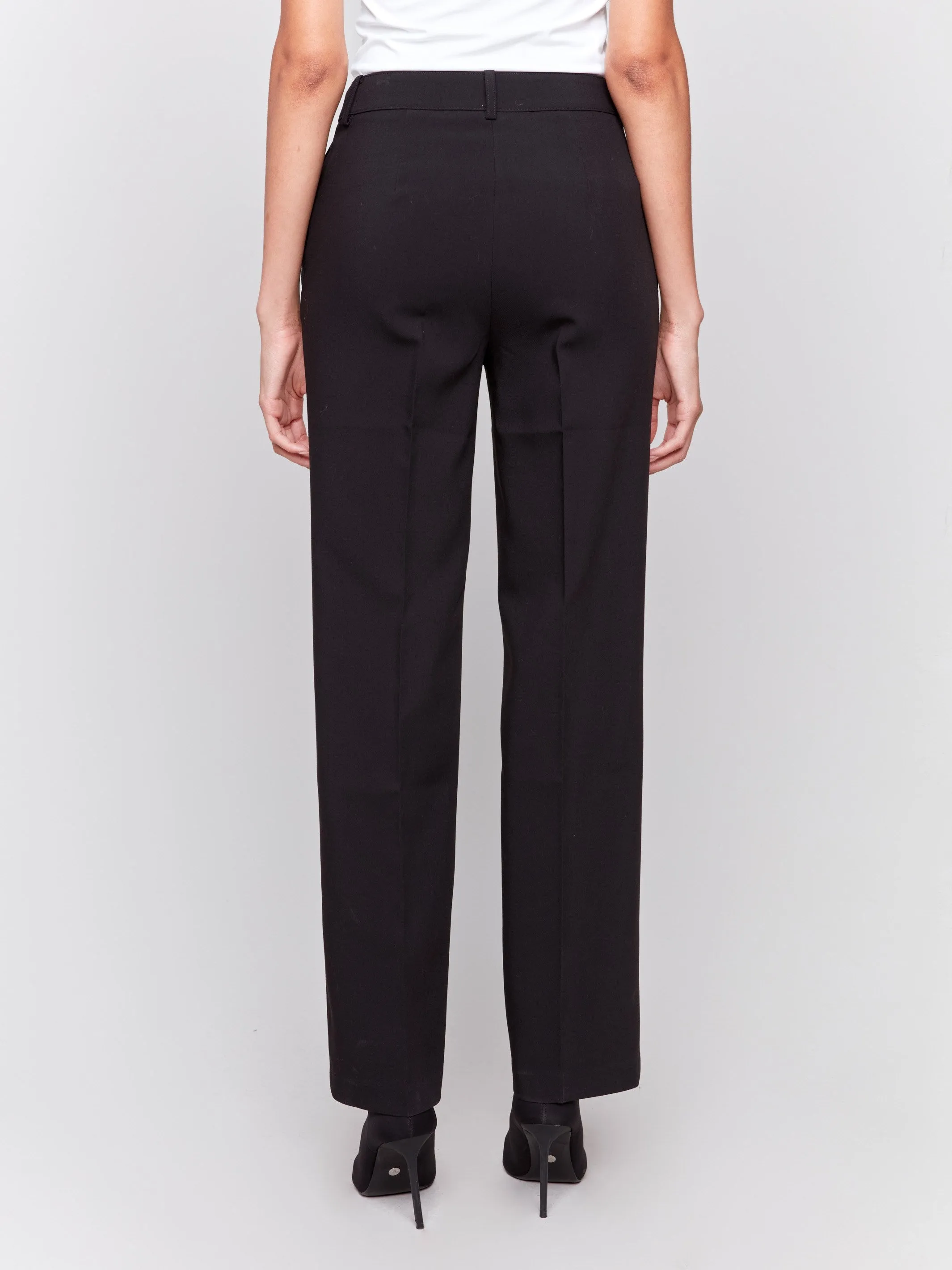 Straight Leg Pants - Black