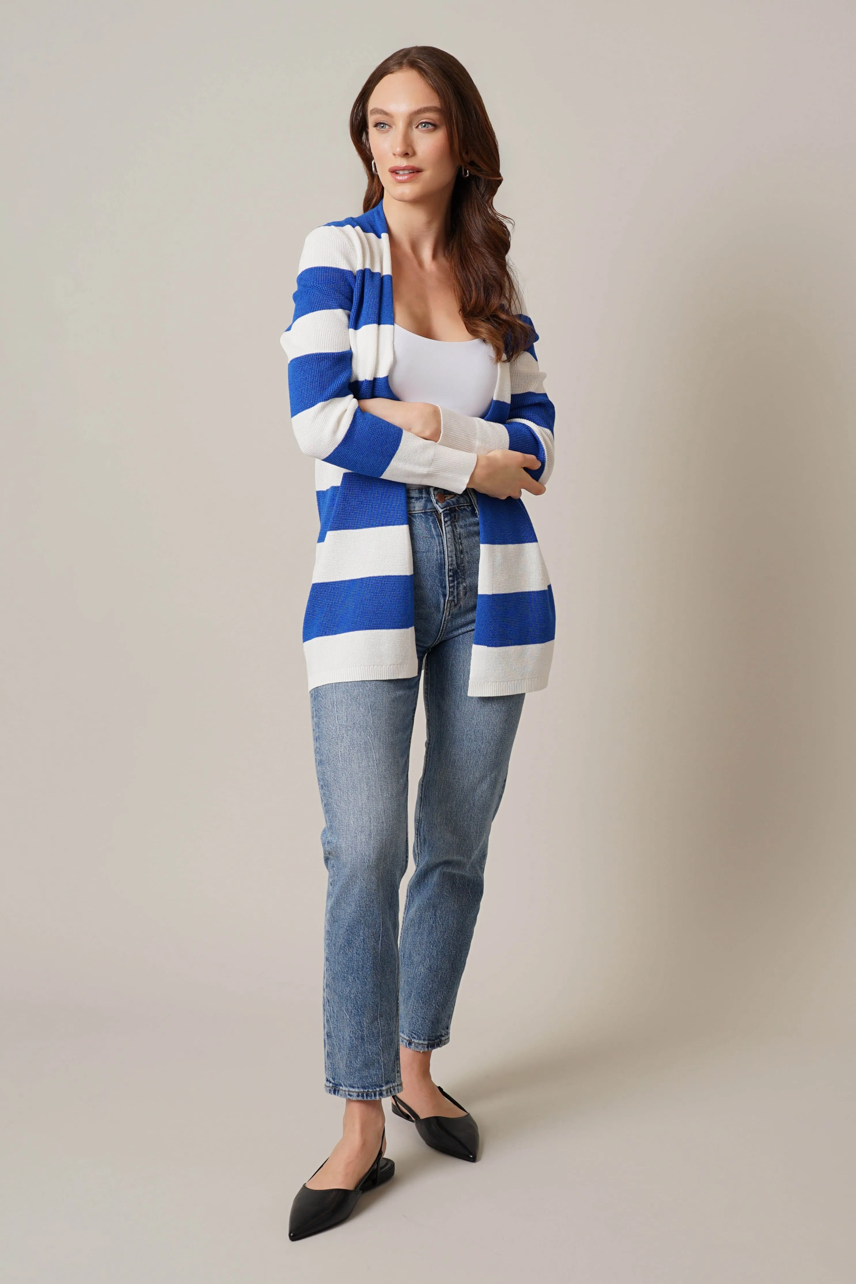 Striped Waffle Cardigan