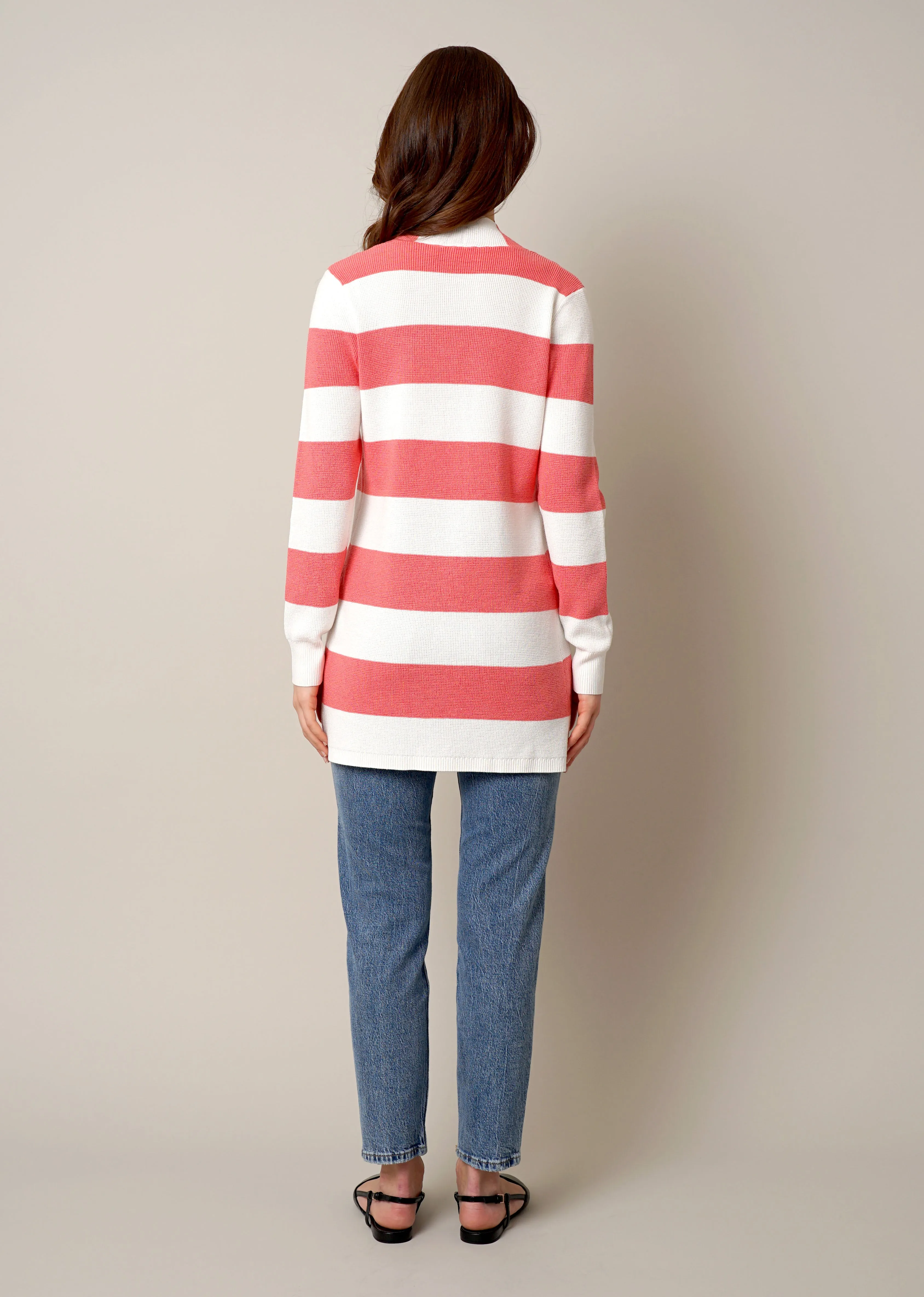 Striped Waffle Cardigan