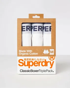 SUPERDRY - Multi Classic Boxer Triple Pack in Optic White