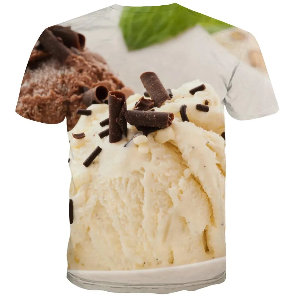 Sweet T-shirt Men Gourmet T shirts Funny Icecream T-shirts 3d Colourful Shirt Print