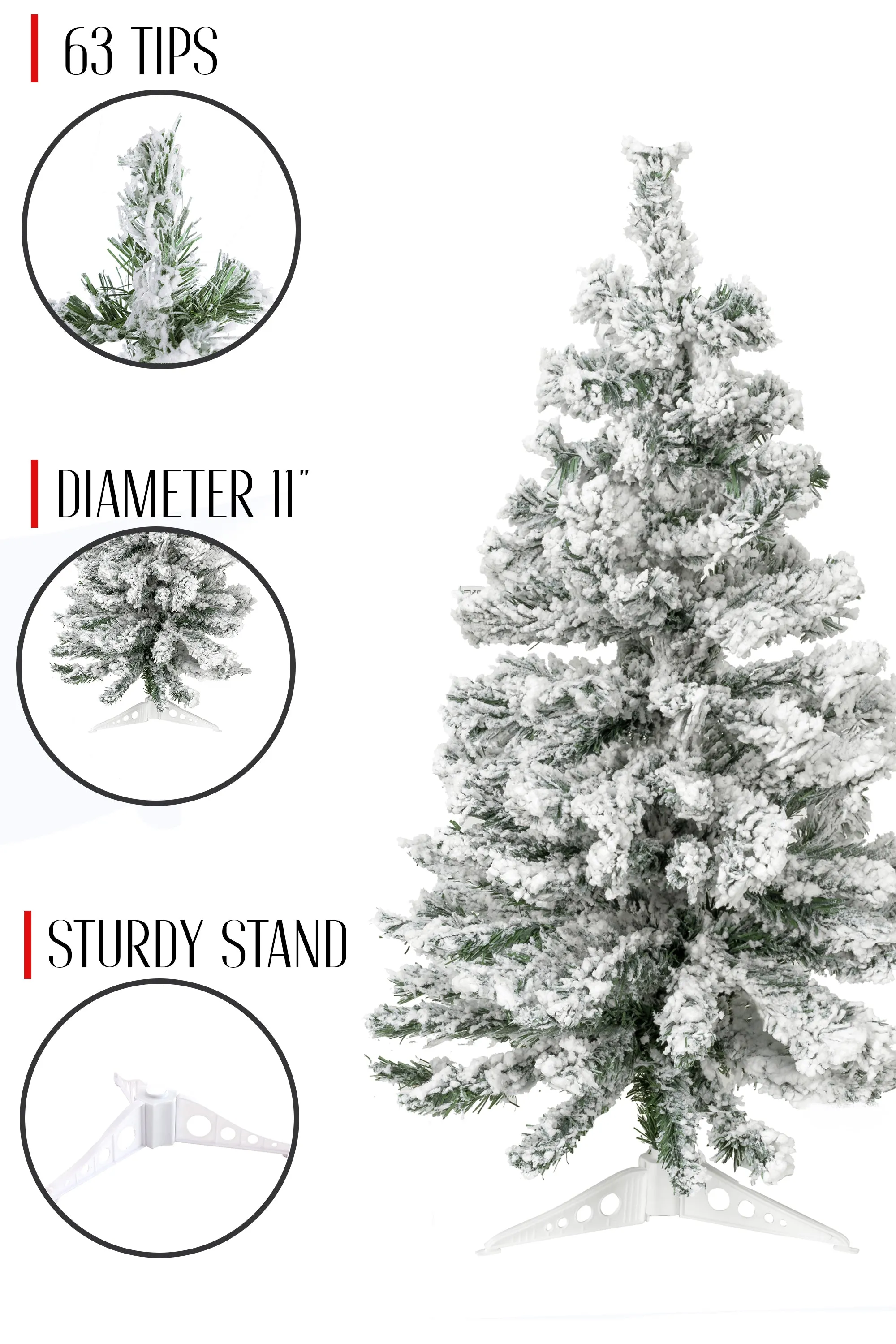 Tabletop Snow Flocked Tabletop Tree with Stand