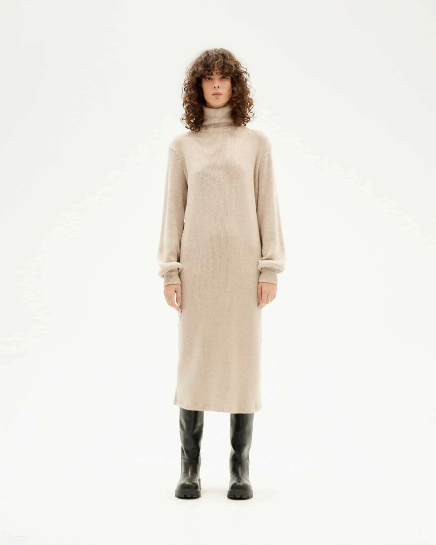 TAUPE AMAIA KNITTED DRESS | THINKING MU