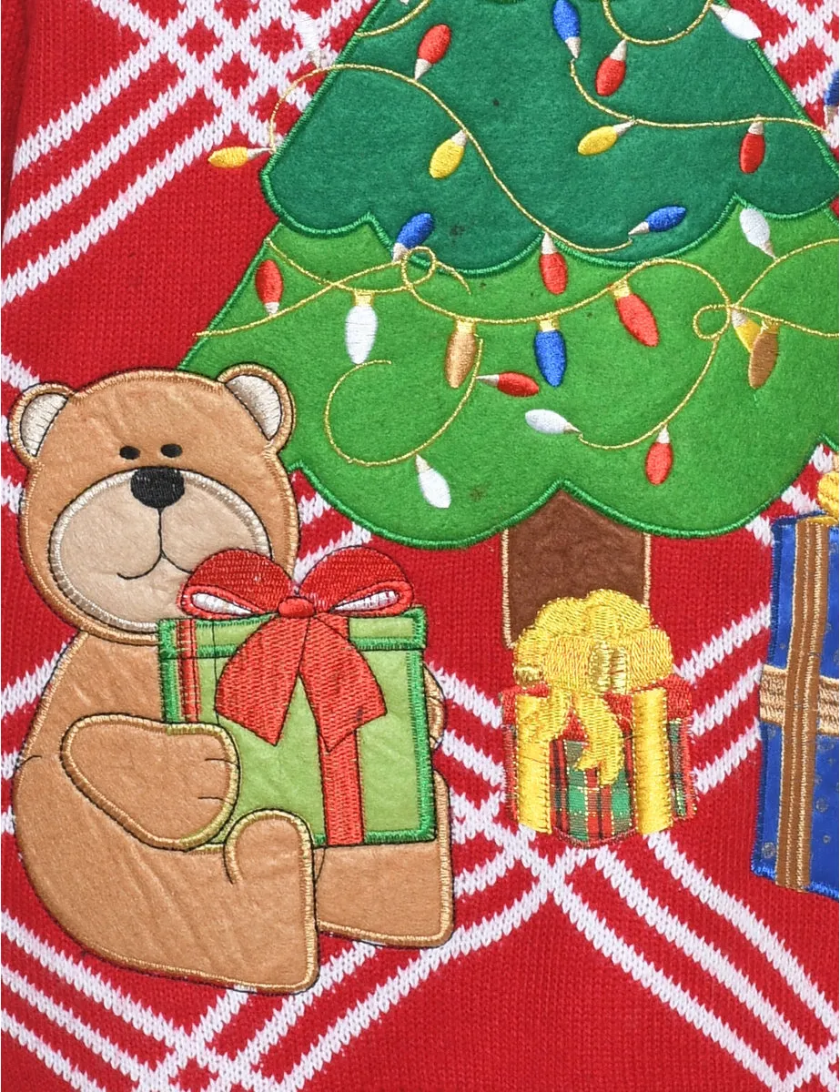 Teddy Bear Design Classic Christmas Jumper - M