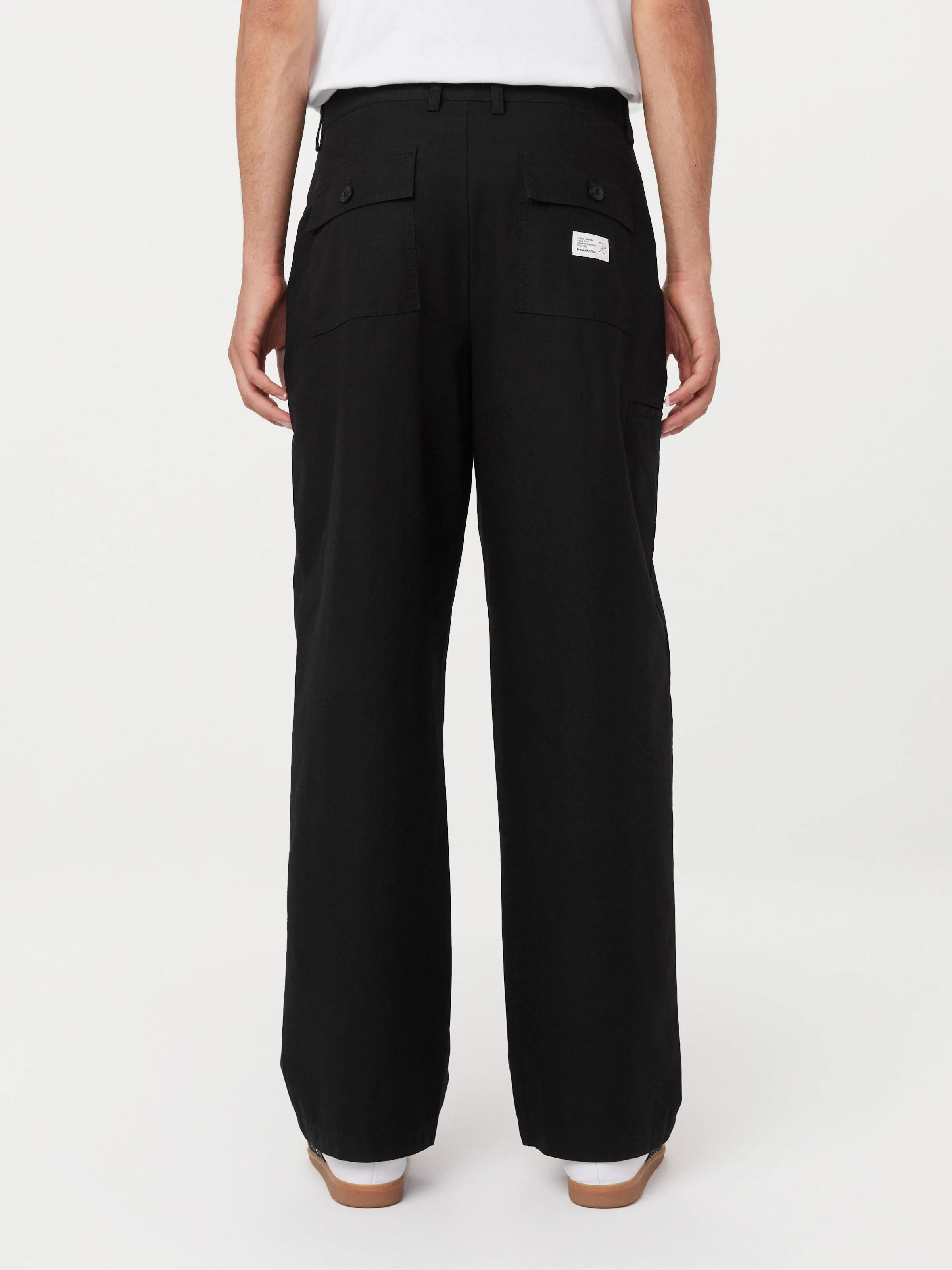 The Theo Baggy Ripstop Pant in Washed Black