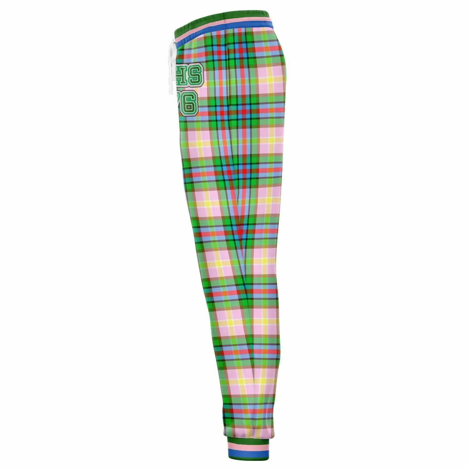 THS 76 Pink Collegiate Tartan Plaid Eco-Poly Unisex Joggers