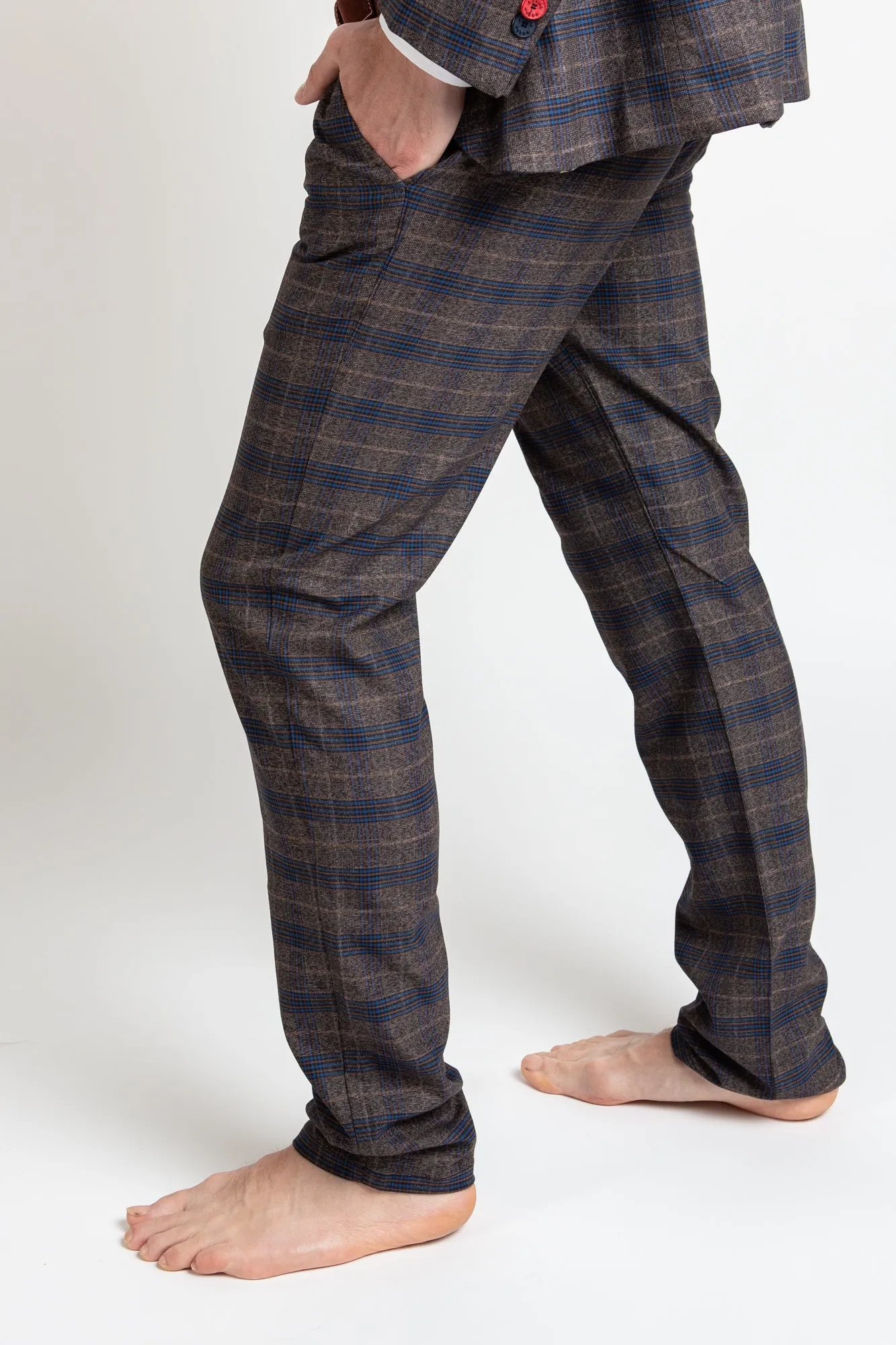 Trousers - Checkered Brown