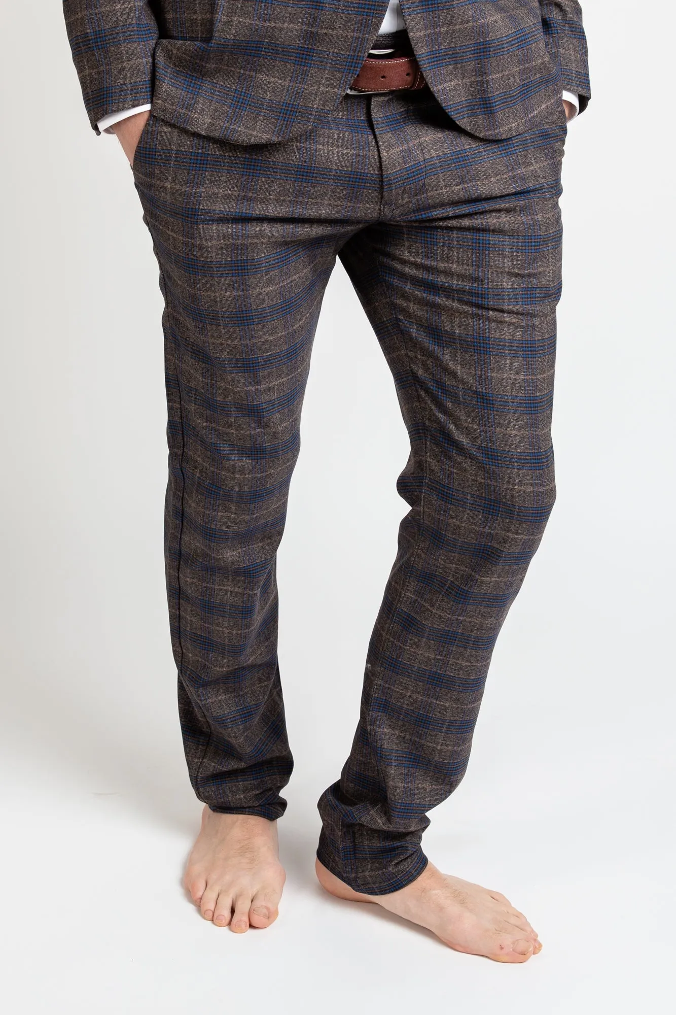 Trousers - Checkered Brown