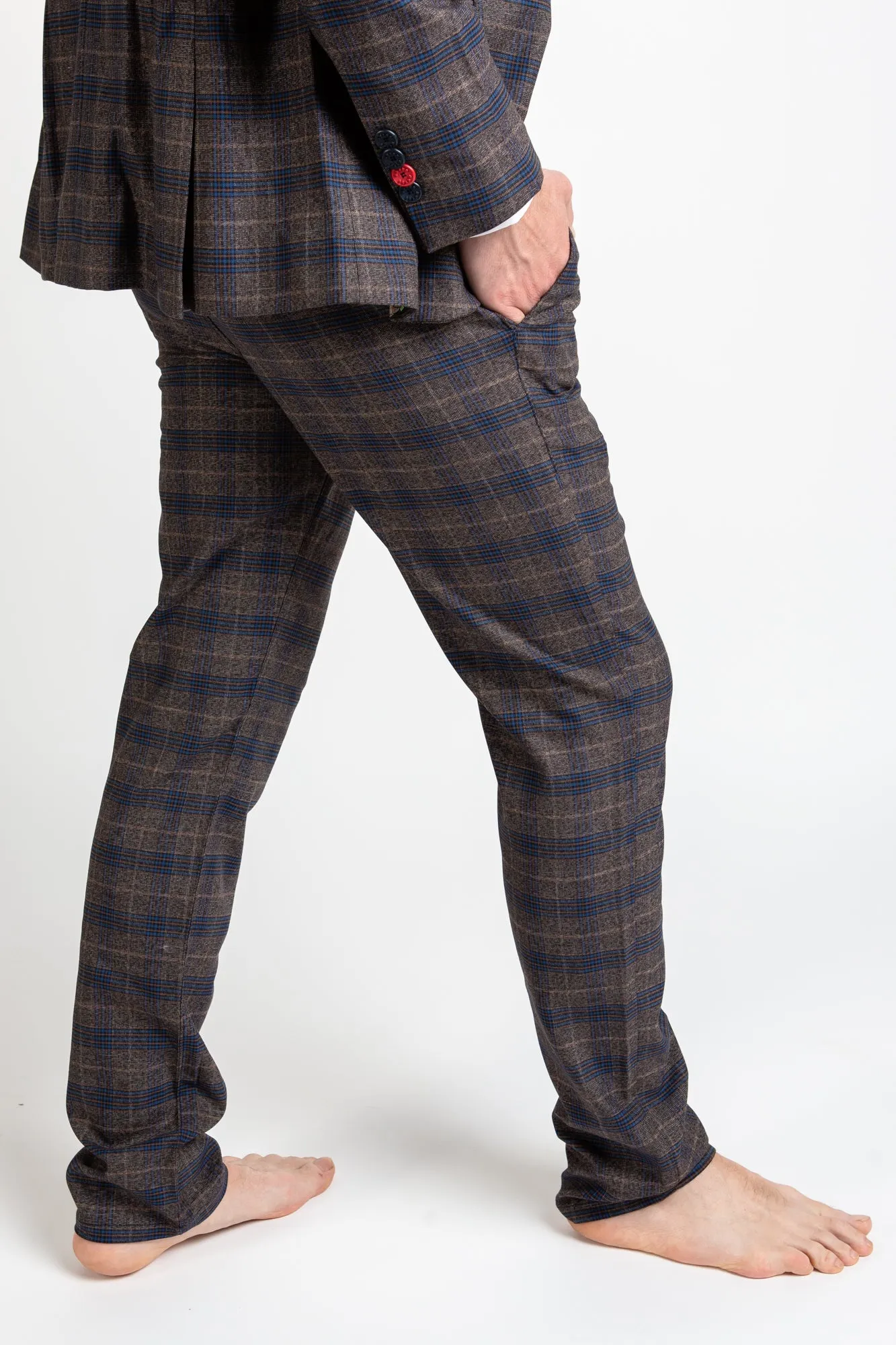 Trousers - Checkered Brown