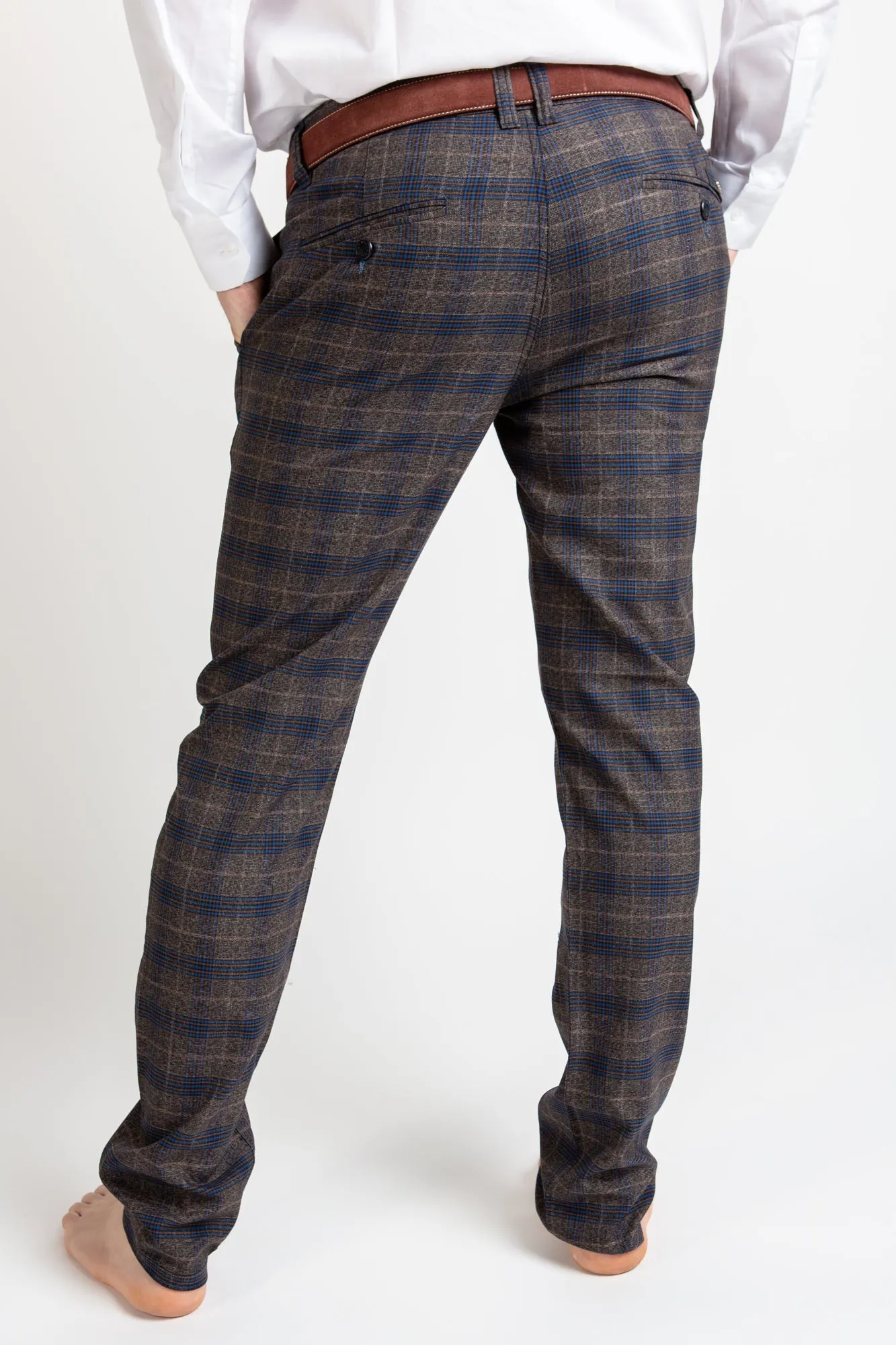 Trousers - Checkered Brown