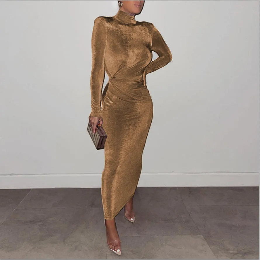 Turtle Neck Evening Dress - Culture Heaven Special