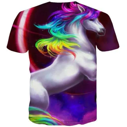 Unicorn T shirts Men Rainbow T shirts Funny Animal T-shirts 3d Cartoon Tshirts Casual Harajuku Shirt Print Short Sleeve summer