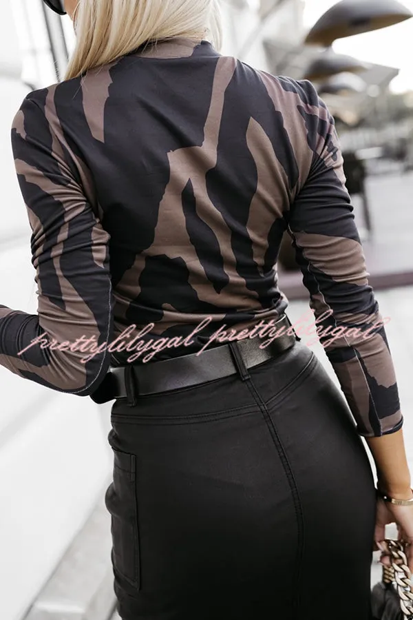 Unique Printed Slim Fit Long Sleeve Base Layer Top