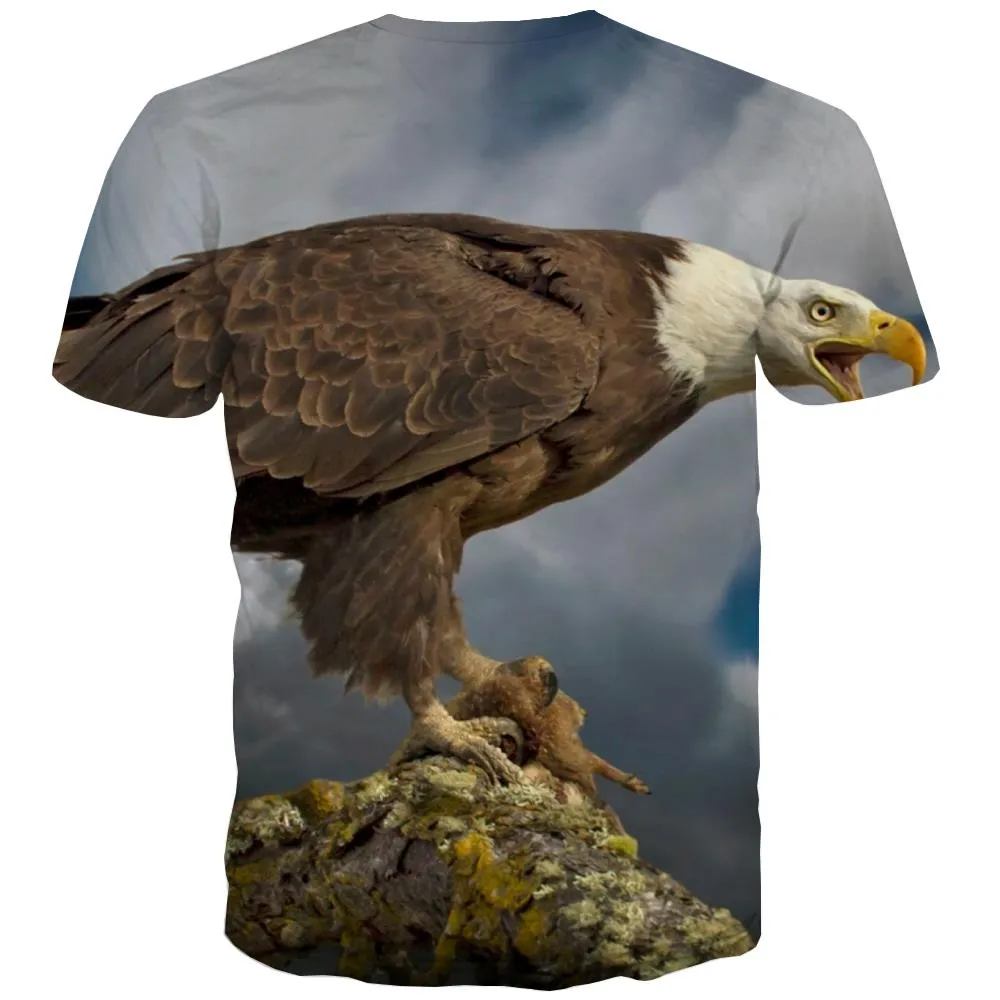 USA T-shirt Men Animal T-shirts 3d Raptor Tshirts Novelty Fly T-shirts Graphic Eagle Shirt Print