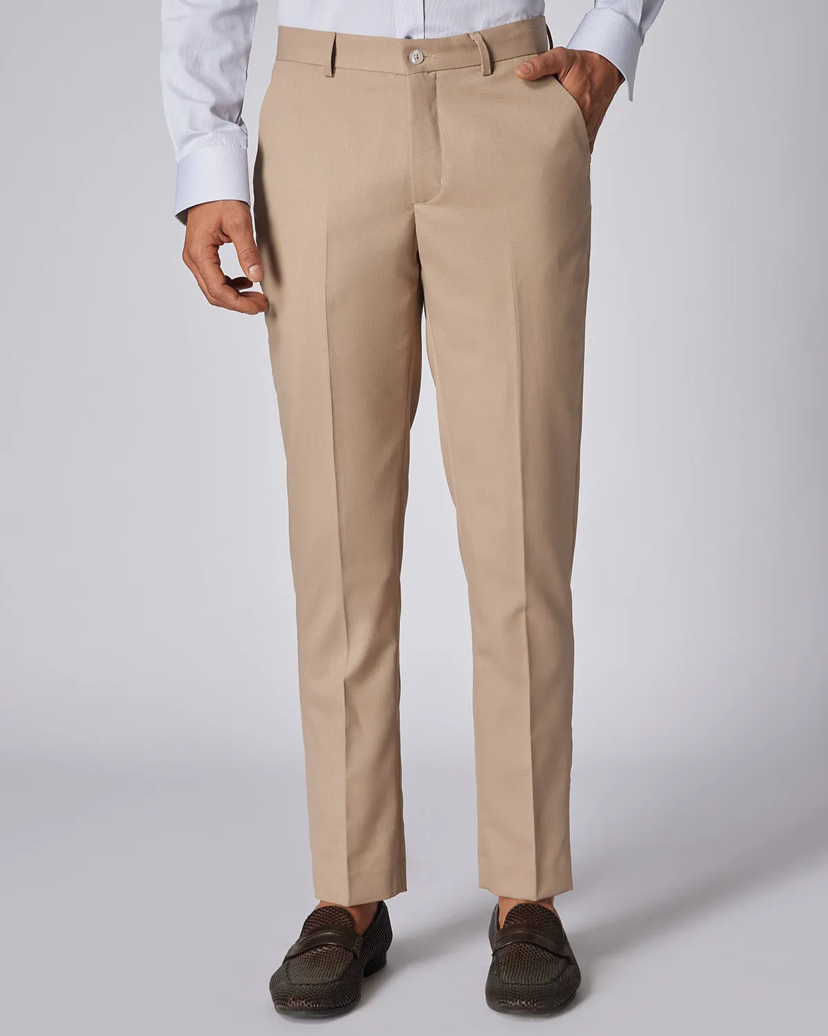 Vanguard Blended Wool Dress Pants - Beige