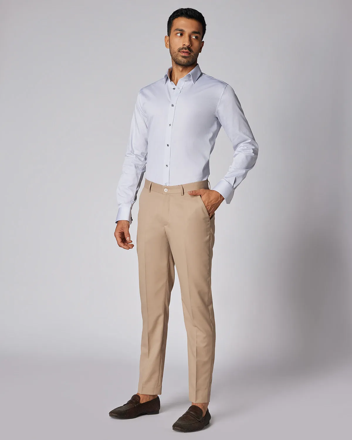 Vanguard Blended Wool Dress Pants - Beige