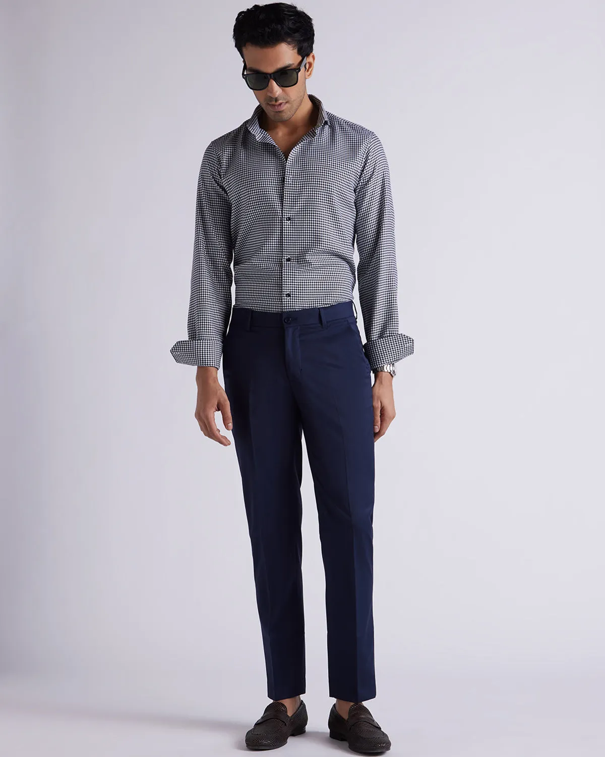 Visionary Blended Wool Dress Pants - Navy