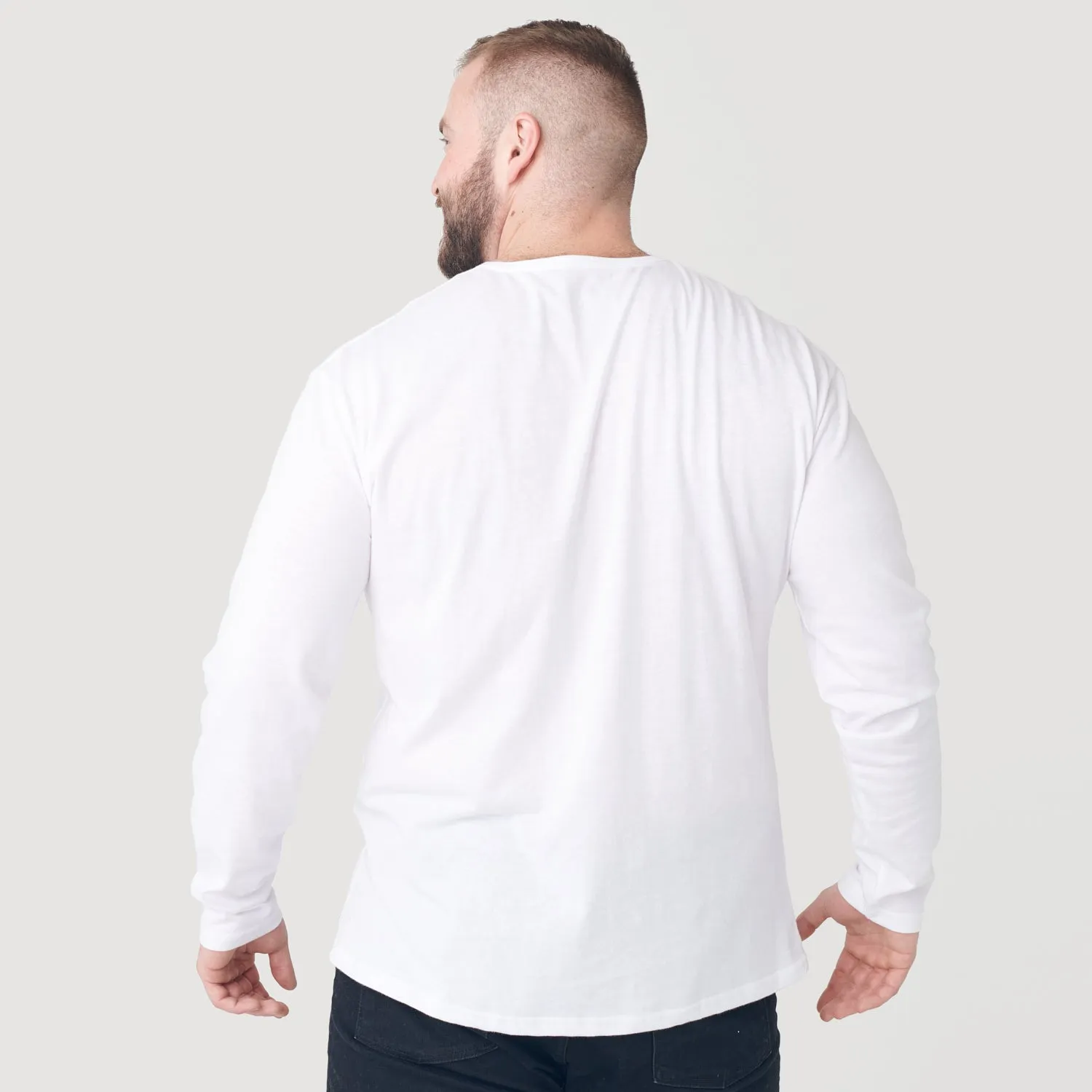 White Long Sleeve Henley