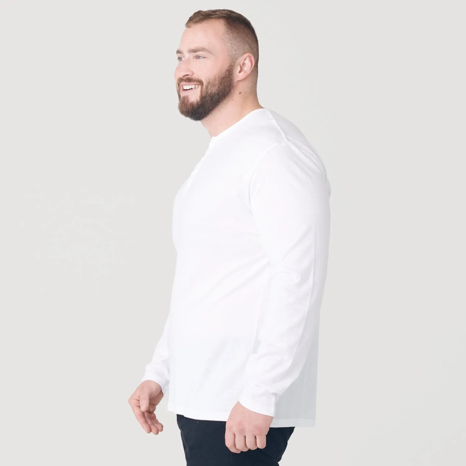 White Long Sleeve Henley