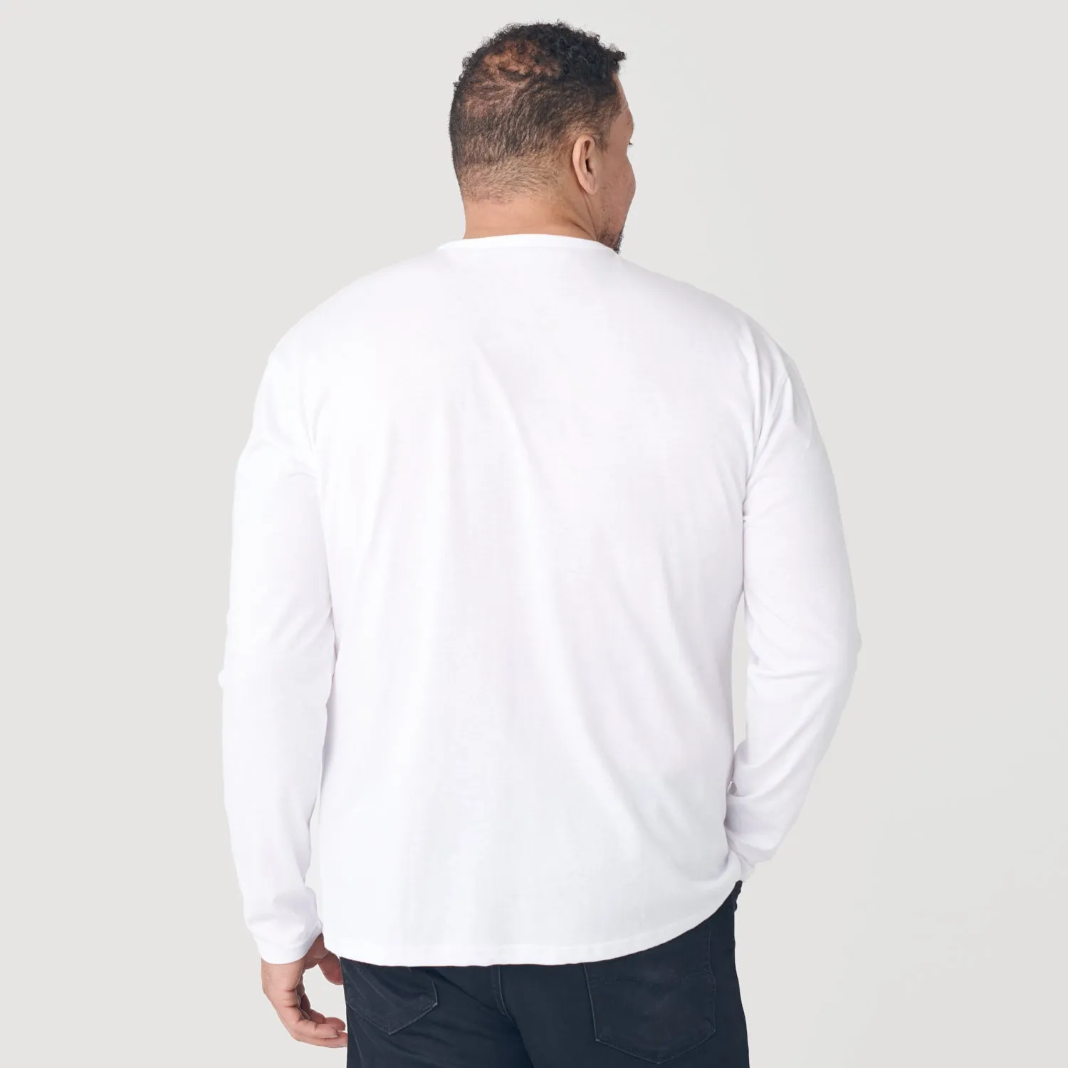 White Long Sleeve Henley