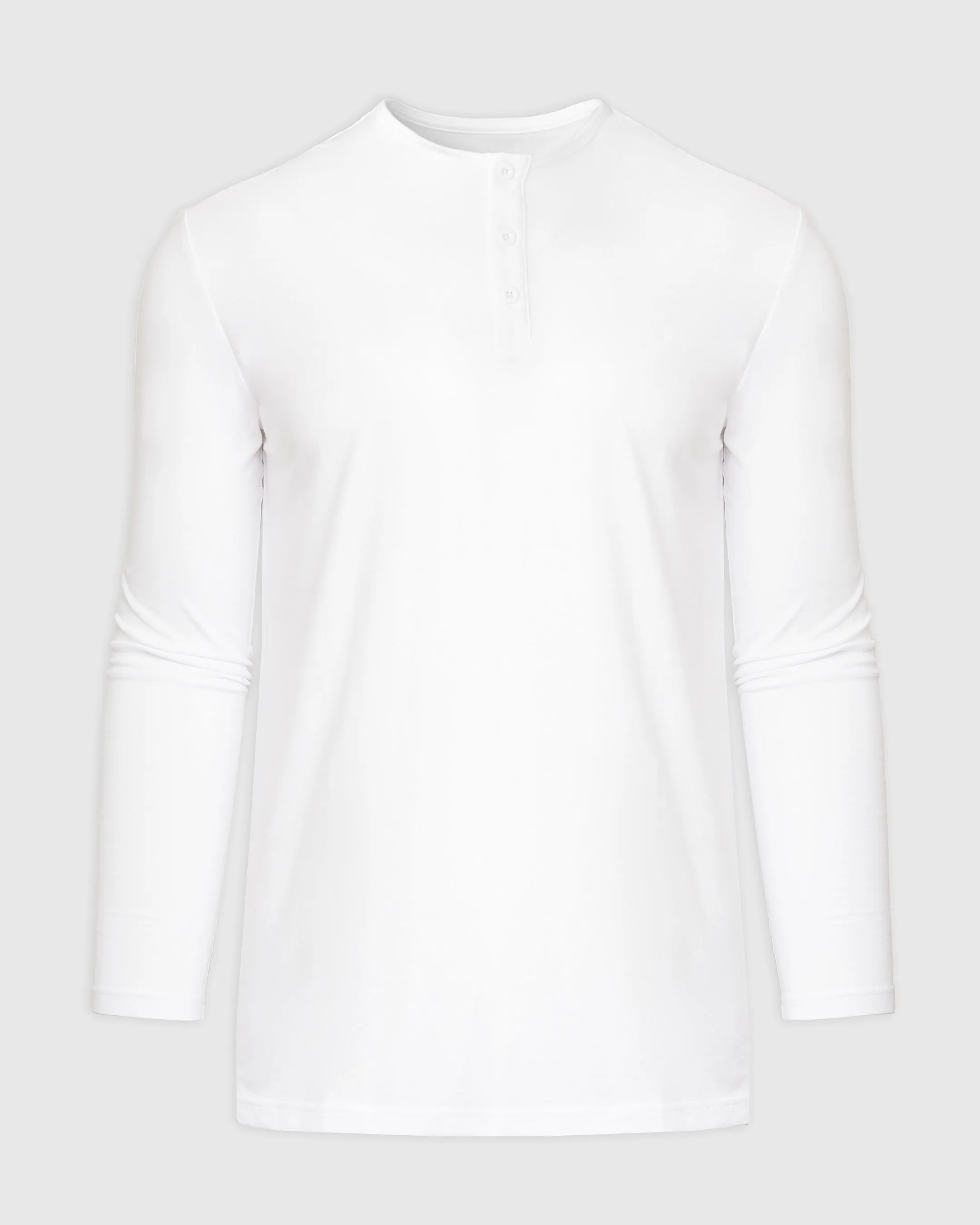 White Long Sleeve Tall Classic Henley