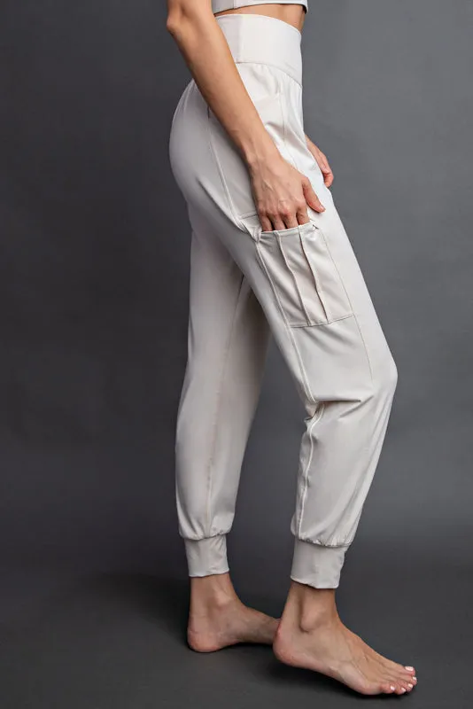 White Pearl Coal Charcoal Butter Joggers